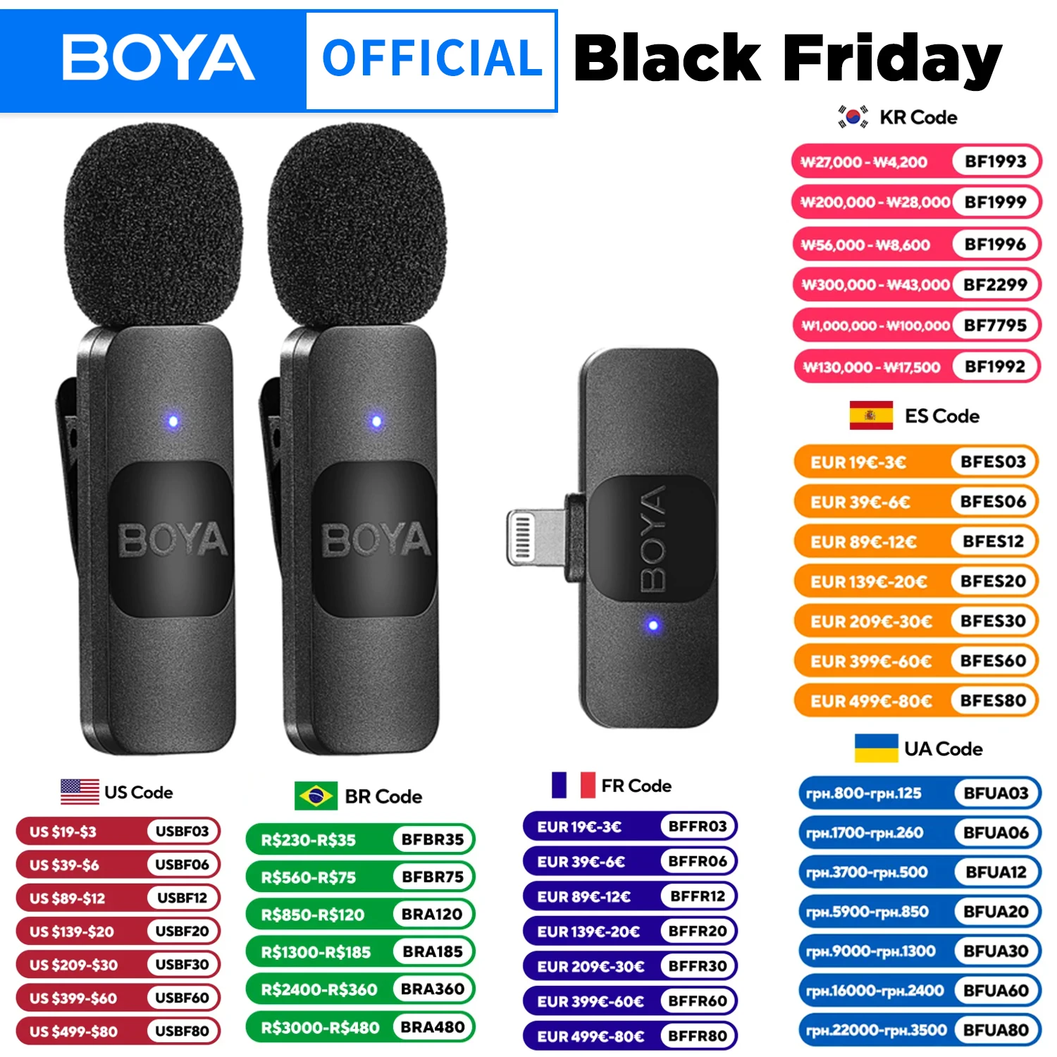 BOYA BY-V Professional Wireless Lavalier Mini Microphone for iPhone iPad Android Live Broadcast Gaming Recording Interview Vlog