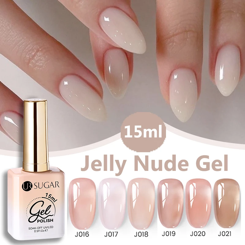 Ur açúcar 15ml geléia branco leitoso cor translúcida gel polonês semi permanente uv gel arte do prego embeber fora verniz gel mais recente moda