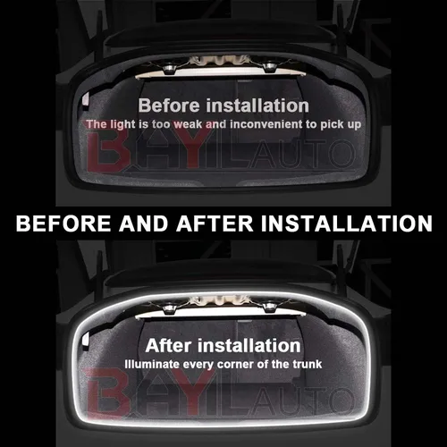Imagen 2 del producto Luz de maletero de coche para Tesla nuevo modelo 3 highland 2024 RGB luz de ambiente Interior iluminación de caja trasera accesorios para automóviles