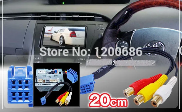 RCA Female Audio Video Input Cable for TOYOTA Headunit 6Pin Blue A V Port