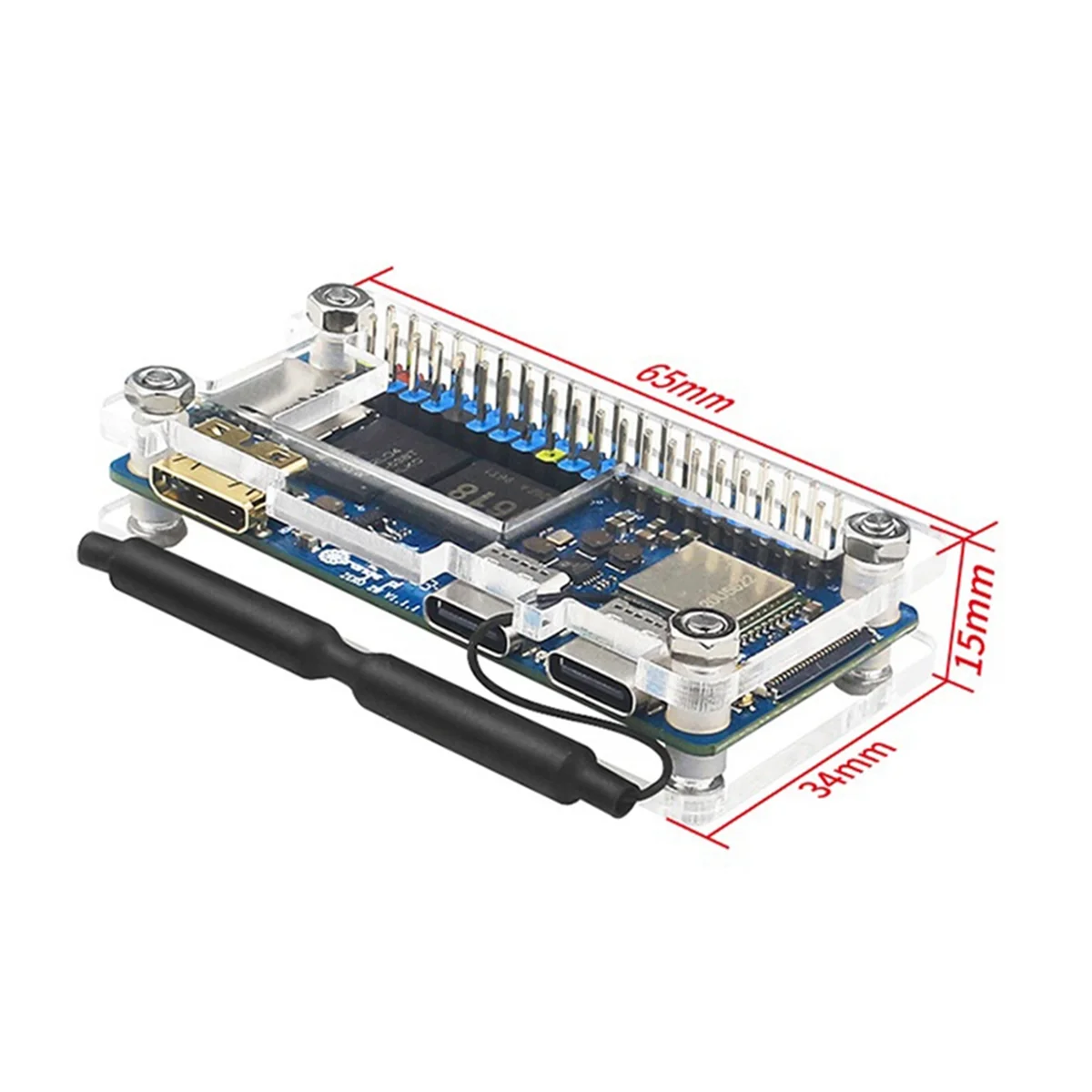 علبة أكريليك برتقالية Pi Zero 2 واط ، حافظة واقية من اللوحة الأم ، أحواض حرارية متوافقة