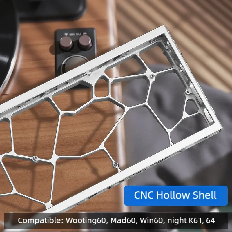 H60 Hollow Mechanical Keyboard Case For Hollow Tray Aluminum 60% Keyboard Box Kit for MAD60/WIN60 Wooting60 He Gaming Accessory