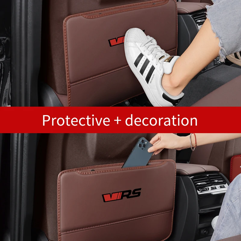 Skoda VRS Octavia Fabia Rapid Superb Karoq Kodiaq Citigo Kamiq Car Seat Backrest Anti-kick Pad Seat Back Organizer Storage Bag