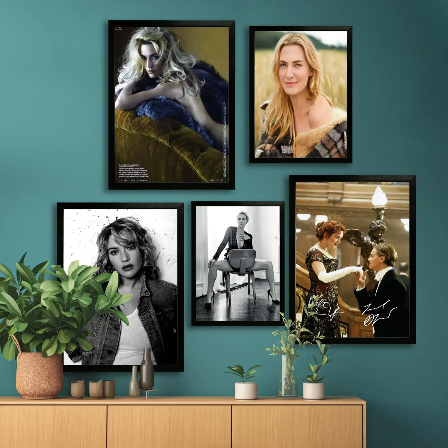 كيت وينسليت ليوناردو دي كابريو ملصق فني قماشي وفن جداري، طباعة صور، ديكور غرفة نوم عائلية حديثة، لوحة زخرفية