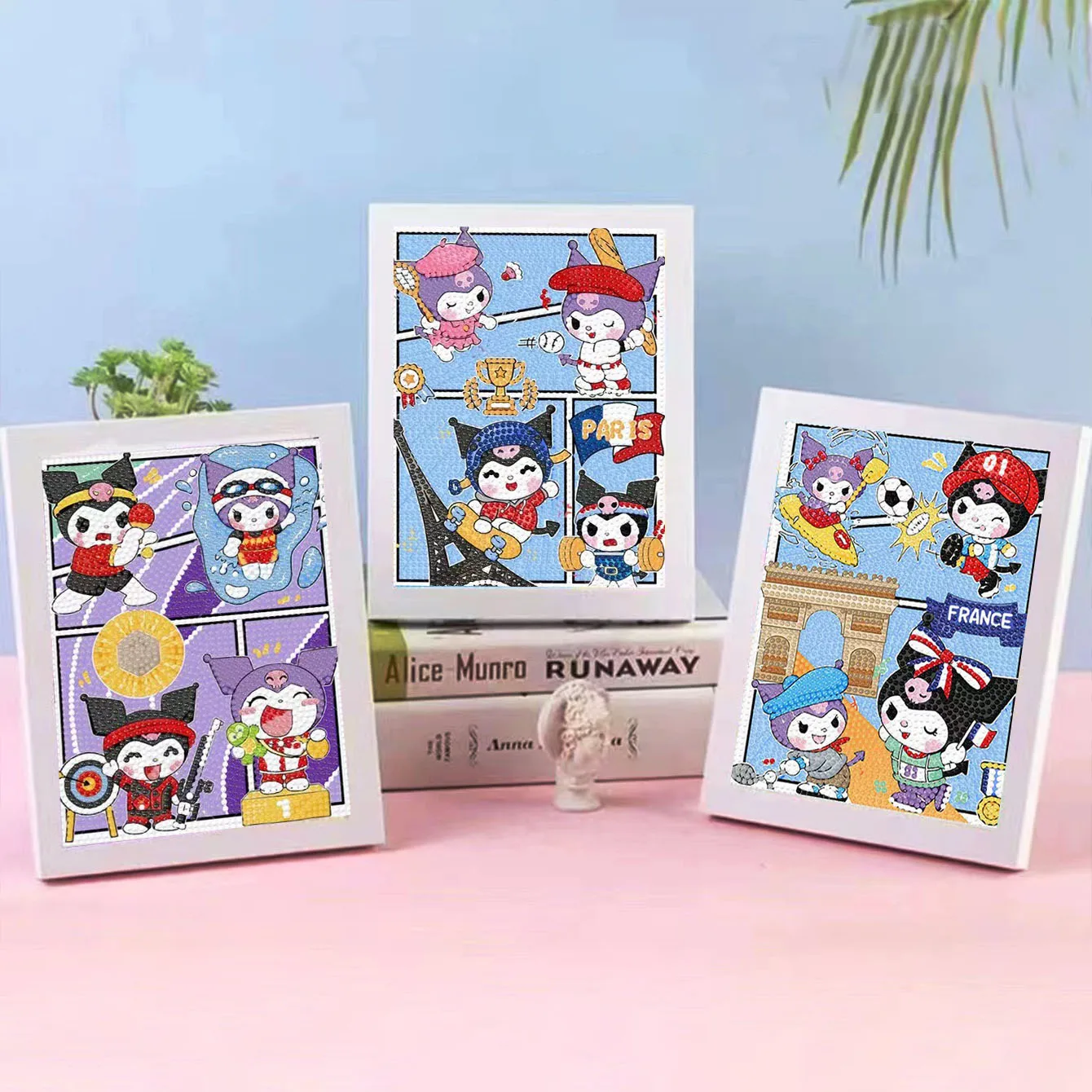 

Sanrio Cute Kuromi Athlete Crystal Diamond Decorative Cartoon 5D DIY Cross Embroidery Kit Couple Handmade Gift Art Painting