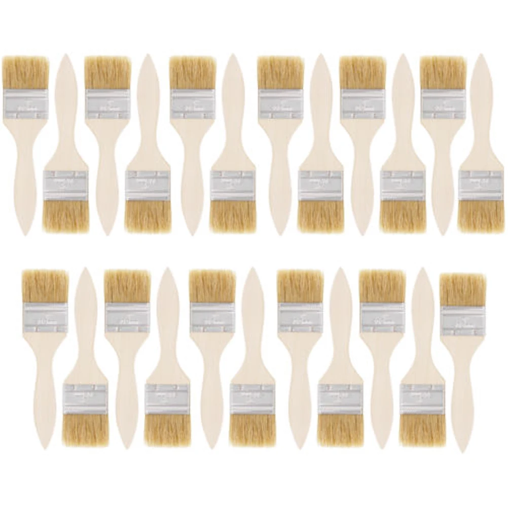 

10pc Paint Brushes Wide Bristle Walls Chip Touchup Adhesives Butter Light Brown Wood Polyester 20x5x14cm Smooth Durable Non