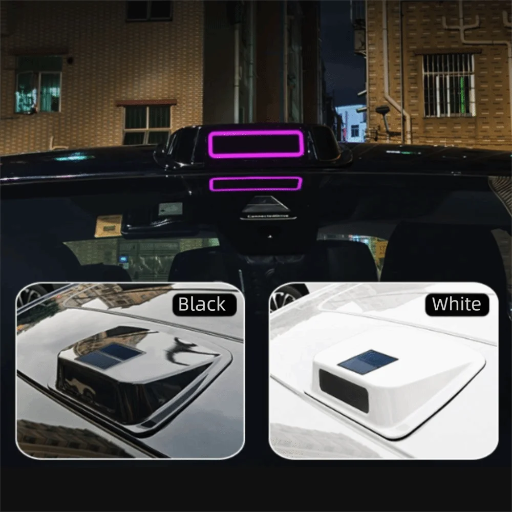 Energy-saving Solar Charging Structure Solar Powered Car Light Gentle Flickering Glow Auto Decorative Light
