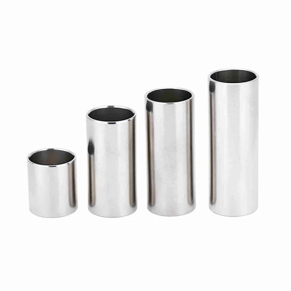 4pcs Stainless Steel Guitar Slide ​1.1/2/2.36/2.75 inch ​Silver ​Guitar Slides Kit ​Cylinder Tube​ ​Tone Bar Accessory