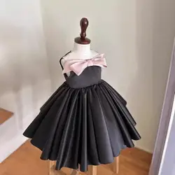 2024 Bow Elegant Evening Dress Baby Girl Birthday Party Dresses Holiday Celebration Luxury Children Ball Gown Newborn Vestidos