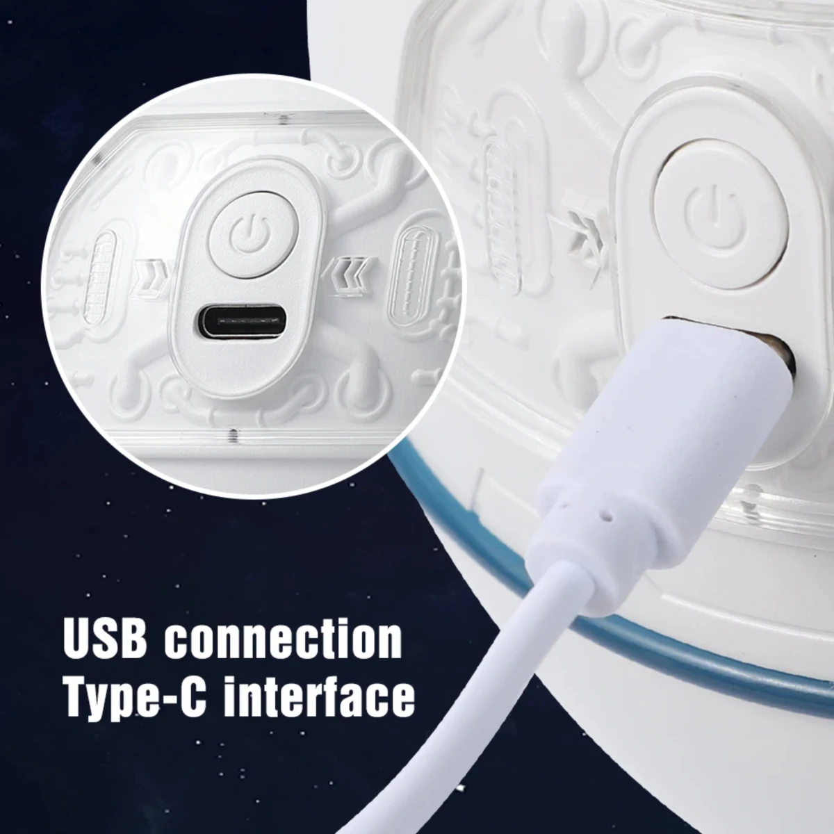 موزع LED مع USB لسطح المكتب - هدية رائد الفضاء لمرطب الكبسولة! مكتب عيد الميلاد الخفيف المثالي للمساحة