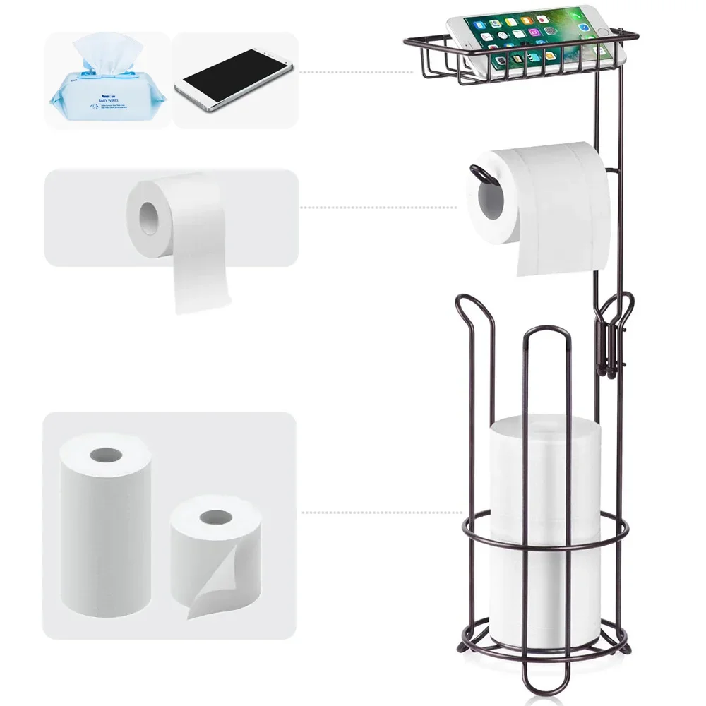 Black Kitchen Paper Towel Holder Creative Table Toilet Roll Paper Storage Racks  Wrap Paper Towel Organizer Rack bathroom