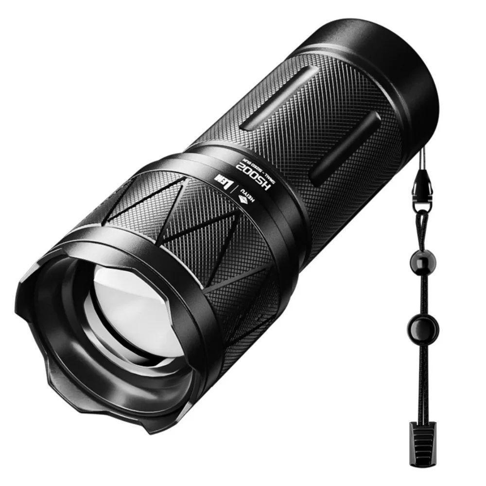 Compact Portable Super Bright Zoomable Flashlight Large‑capacity Torch for Outdoor Camping Household Emergency Lighting
