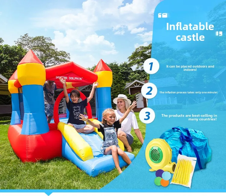 Dokter Dolfijn Opblaasbaar springkasteel Springkasteel Mini Kinderen Springspeelgoed Trapoline voor kinderen Spelen Verjaardagscadeau Bruiloft