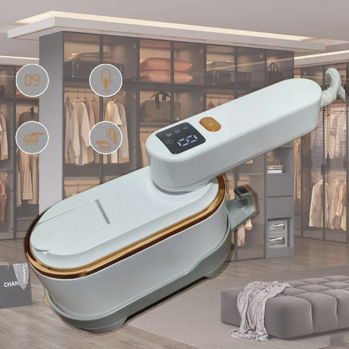 

Portable Mini Electric Foldable Steam Iron Battery Powered Household and Car Garment Steamer Hand-Held Ironing Machine