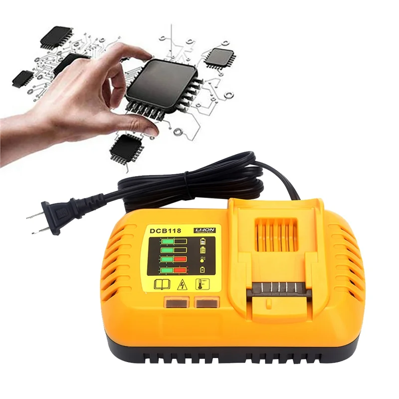 Imagem -06 - Carregador de Bateria para Bateria Dewalt Plug ue 10.8v 12v 14.4v 18v 20v Dcb200 Dcb101 Dcb115 Dcb107 Dcb105 Dcb140 Dcb118