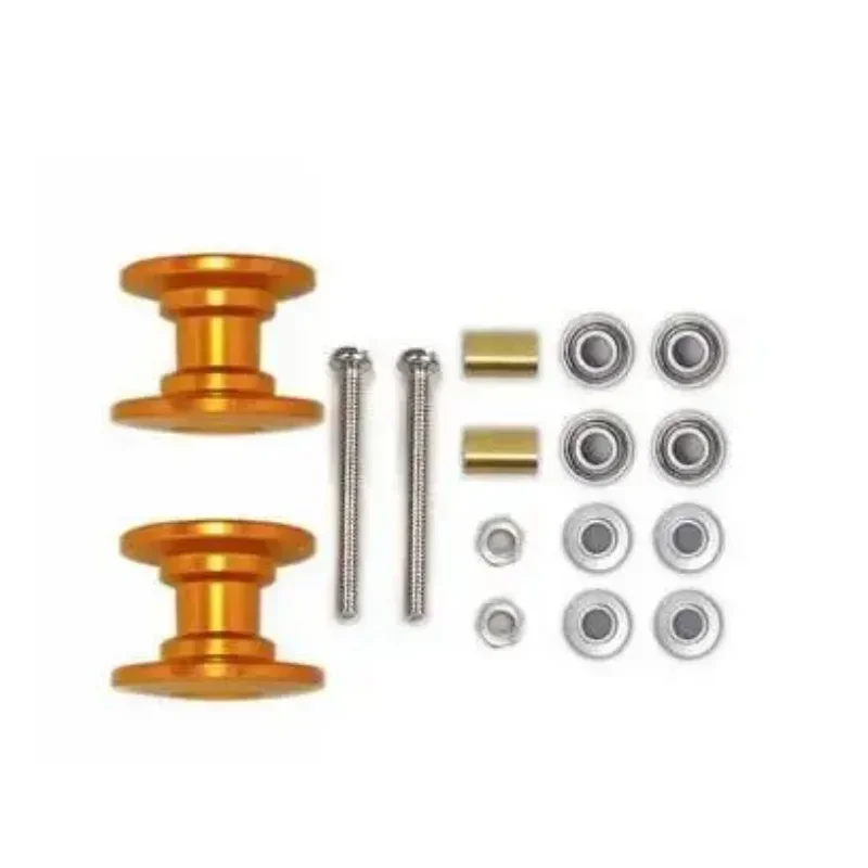 Rodillo guía doble 95423, repuestos de aluminio ligeros para modelo de coche Tamiya Mini 4WD, 12-13mm, 2 uds.