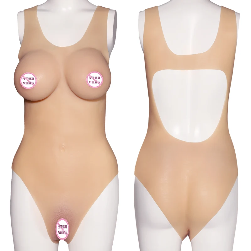 

Triangular Vagina Crossdresser Artificial Chest Bodysuit Fake Breast Forms Hip Enhancer Silicone Boobs Drag Queen Fake Vagina