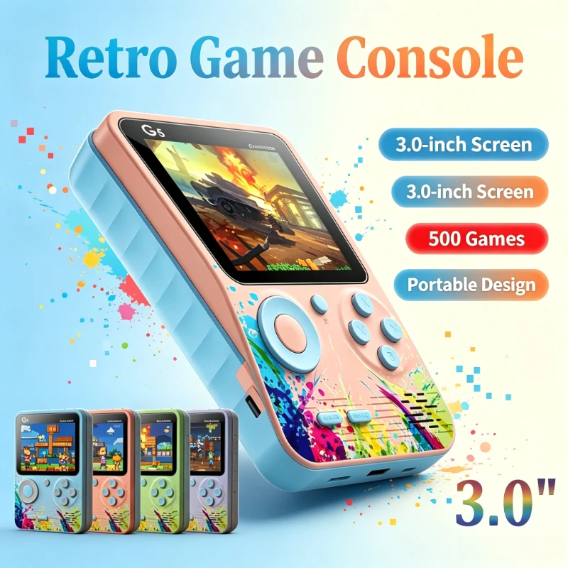 Gaming Console Under 500 - Portable Macaron Color G5 Handheld Game