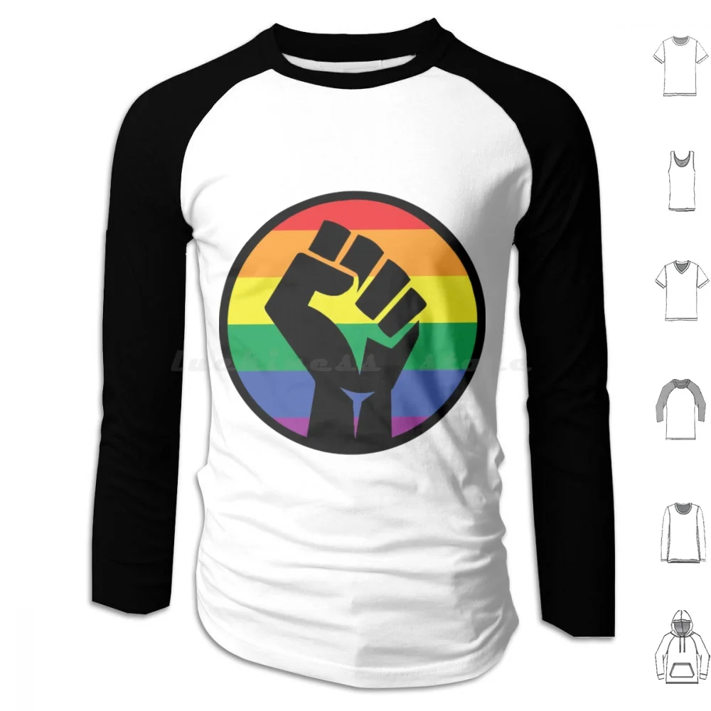 Pride Black Lives Matter Hoodie cotton Long Sleeve Pride Blm Black Lives Matter America United States Rainbow Queer