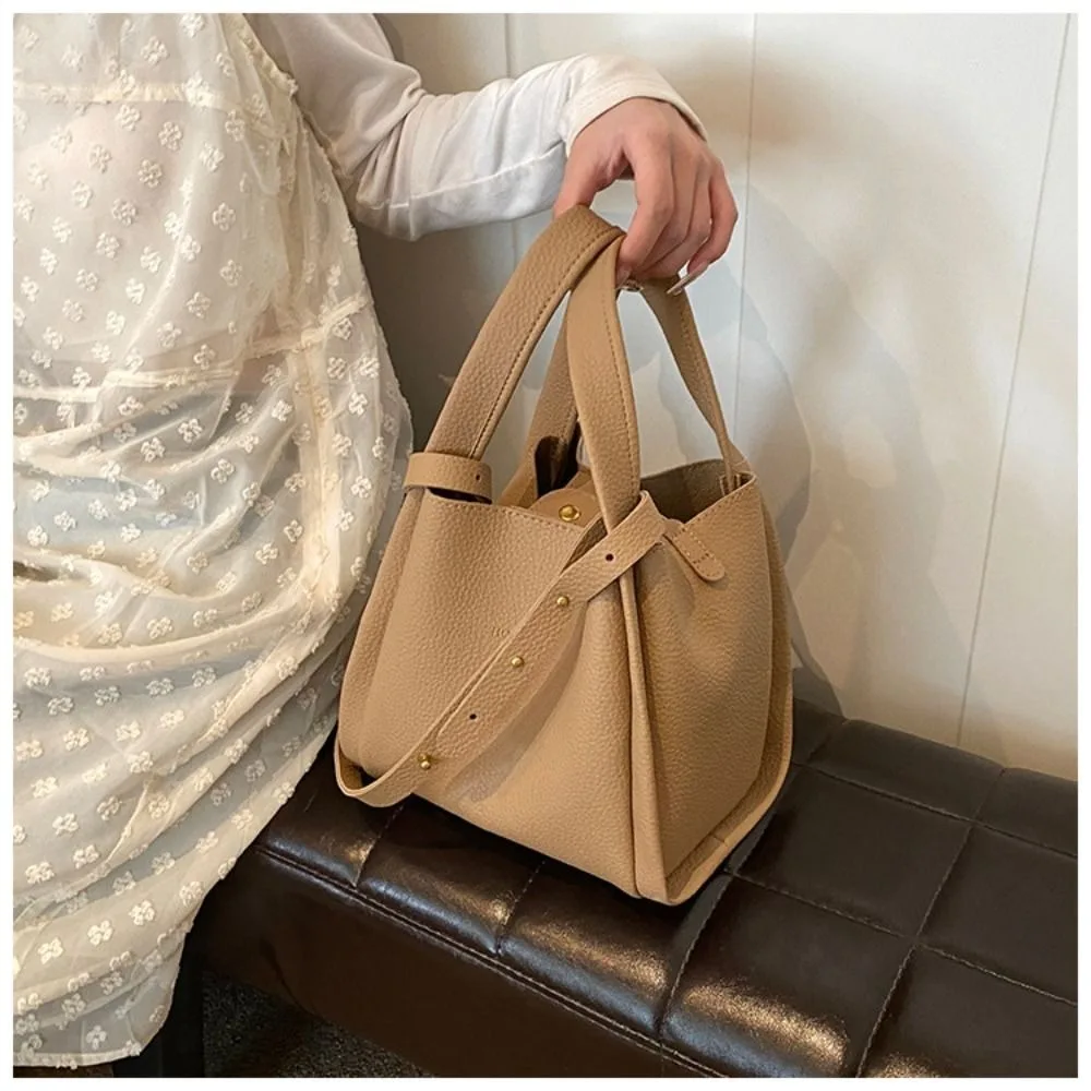 

Сплошной цвет, винтажная сумка-корзина, большая вместительная сумка-ведро из искусственной кожи в корейском стиле, женская большая сумка, посылка для мамы и ребенка