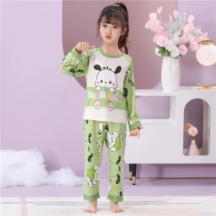 

Пижама Sanrio детская с круглым вырезом, свободная мягкая Очаровательная Пижама с мультяшным принтом, удобная дышащая Пижама