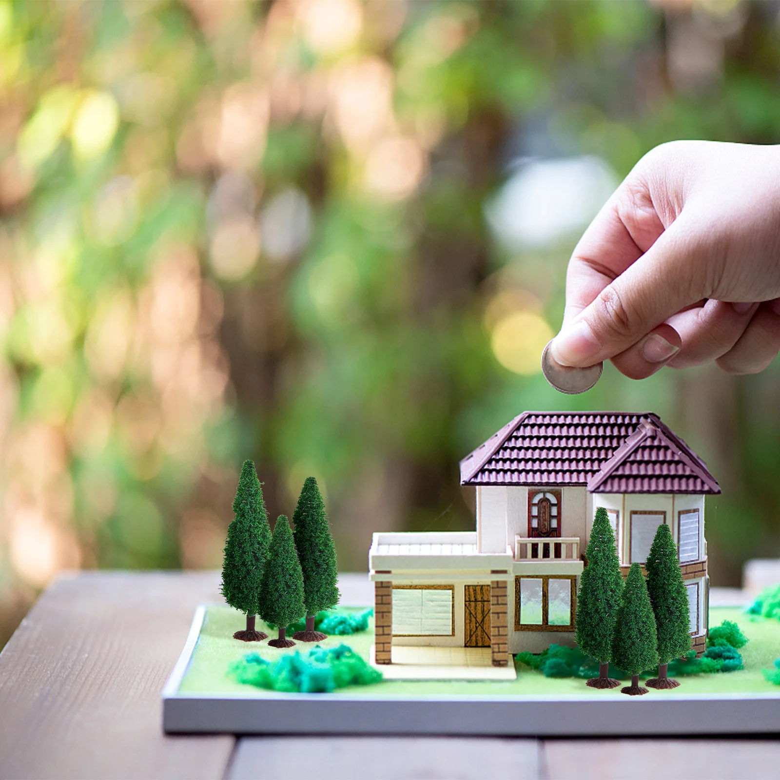 15 pezzi di materiali per albero di Natale, simulazione, scenario, architettura, decorazioni, alberi per il layout del paesaggio del tavolo di sabbia fai da te