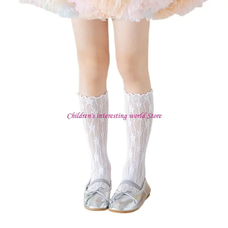 

Children's Socks Spring/Summer Thin Hollowed Flower Pattern Mesh Hosiery Sweet Girls Stackable Socks 425F
