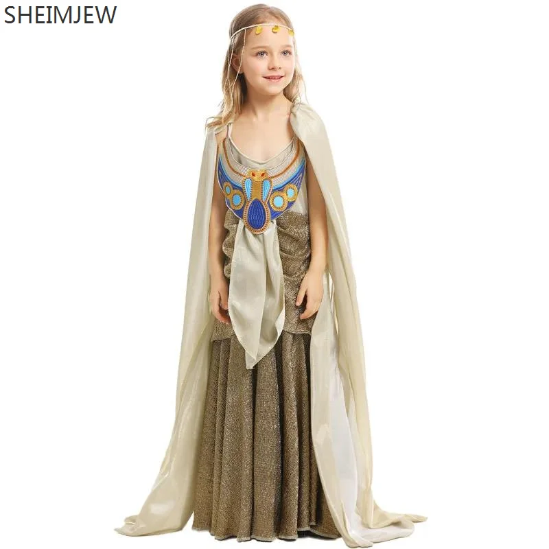 

Halloween Niño Egyptian Queen Cosplay Costume Ancient Greek Mythological Goddess Princess Fancy Dress Egyptian Pharaoh Stage Set