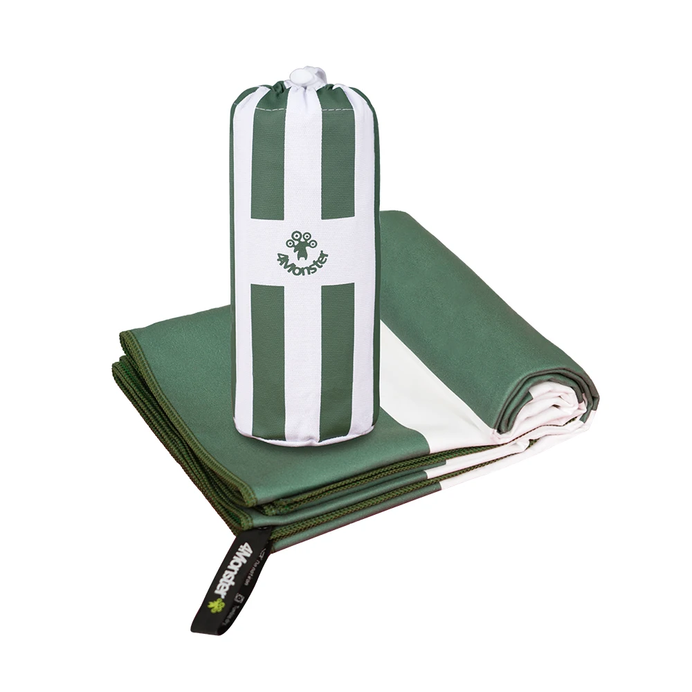 Summer Striped Microfiber Beach Towel with Bright Colors, Super Absorbent and Soft, Fast-Dry and Ultra Light Camping Towel