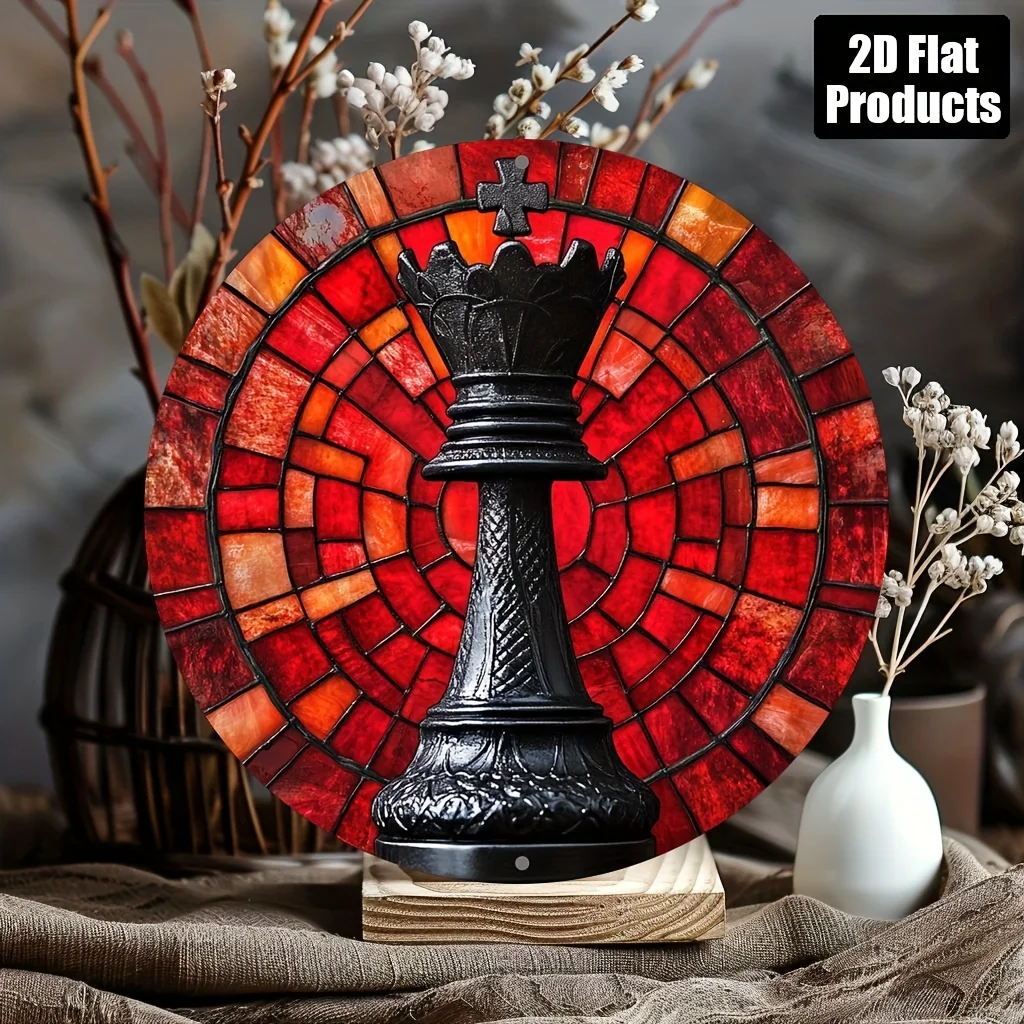 8x8 Inch Halloween Aluminum Metal Wall Art Sign - 2D Flat Round Decor for Home Bar Cafe Office, Fall Gift for Board Game Theme