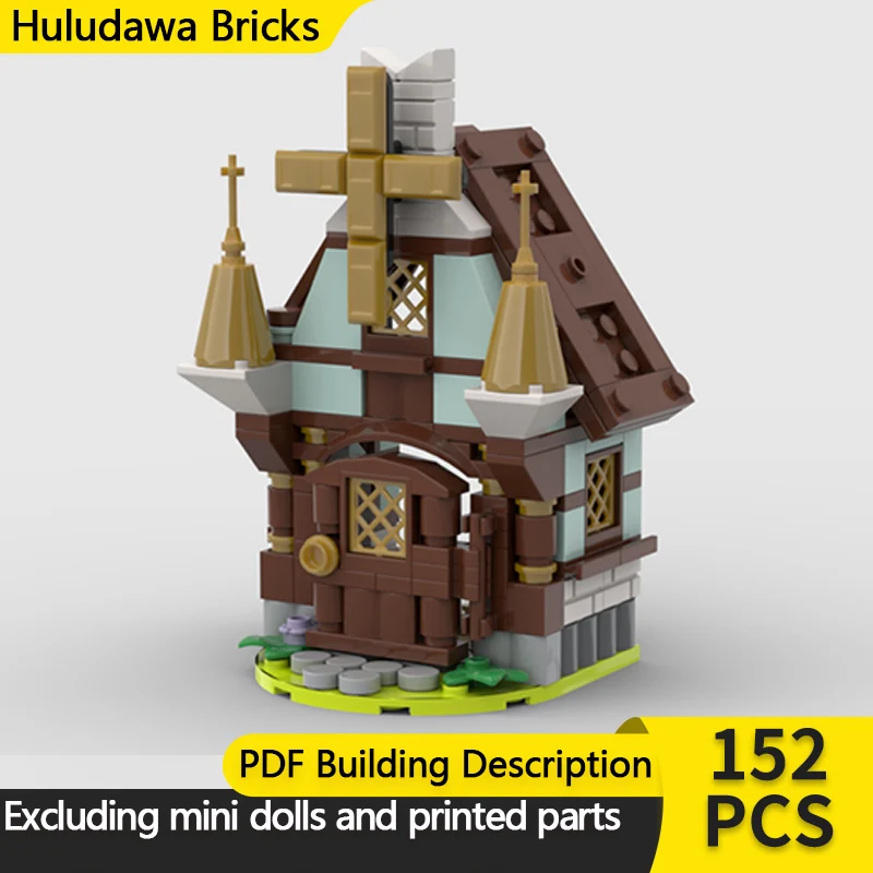 Medieval Castle Model MOC Building Bricks Ancient Architectural Church Modular Technology Children Holiday Gifts Assemble Toys
