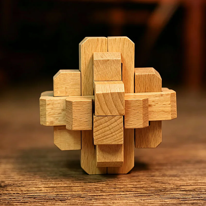 

LuBan Lock HuiShou Wooden Puzzles Brain Teasers Mortise and Tenon Construction IQ Test Disentanglement Toys Educational Gifts