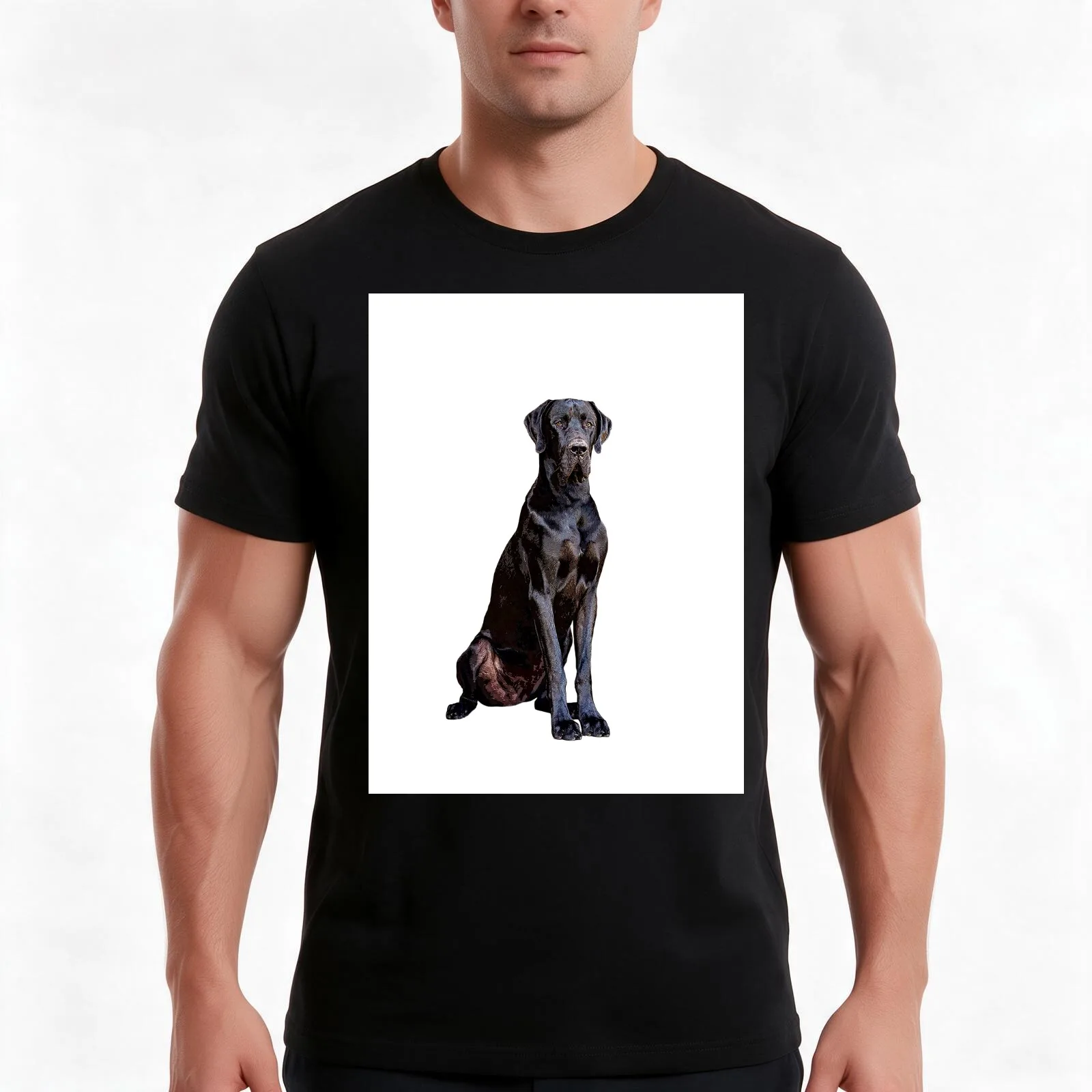 Great Dane Stunning Black Dog of Elegance T-Shirt Summer Casual Cotton Tee Oversized Streetwear Tops Vintage Graphic Print