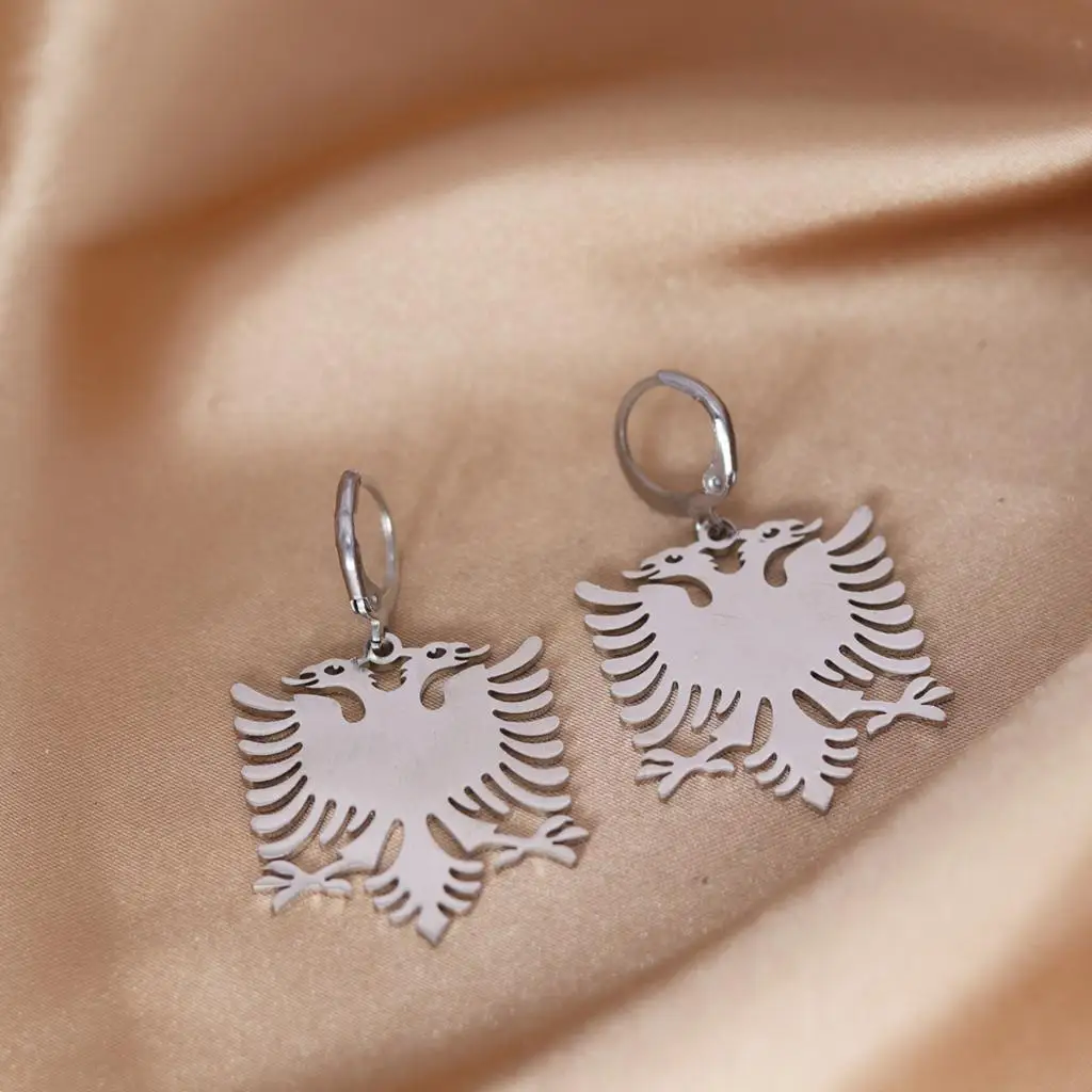 Todorova Albania Eagle Pendant Hoop Earrings Coat Of Arms Double Headed Eagle Earrings Ethnic Gifts For Women Men