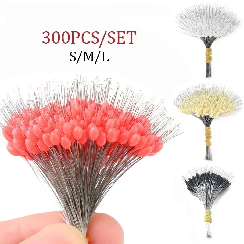 300Pcs Silicone Space Bean Oval Stopper Profession Fishing Float Resistance Anti-Strand Fish Line Fishing Gear