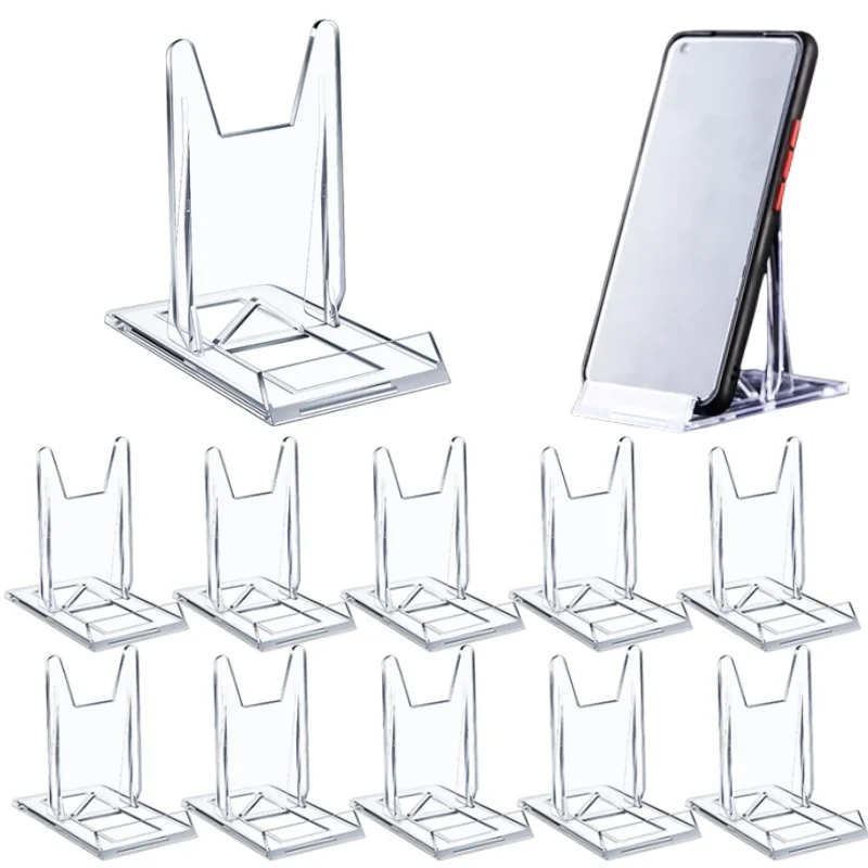 5/10pcs Clear Acrylic Display Stands Small Adjustable Book Purse Badge Shell Wedding Card Holder Table Display Stand Transparent