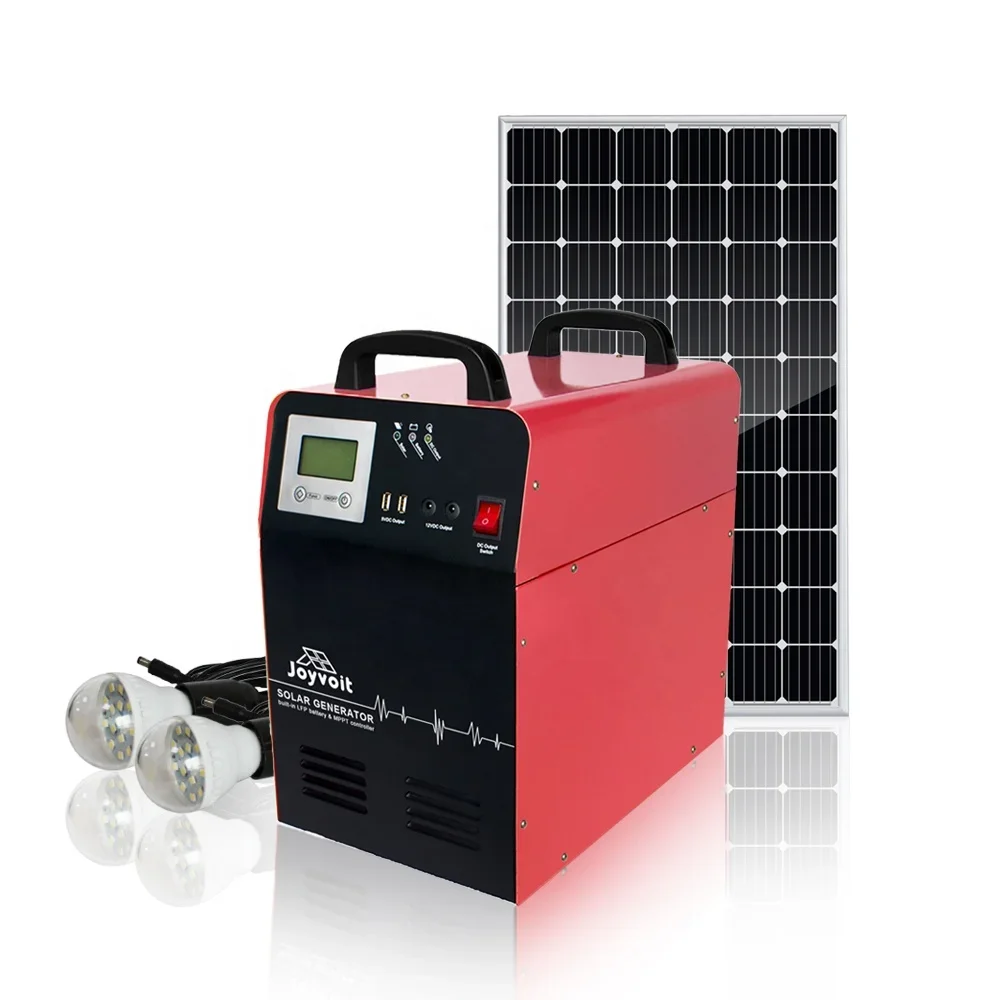 Easy To Carry 1KW Portable Electric Solar Generator With 4 Wheels 72 Cells 400W Solar Panel System Set Inbuilt LiFePO4 Battery