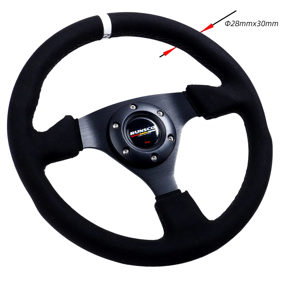 13Inch 330mm Steering Wheel Flat Suede Car Drift Sim Racing Steering Wheel Control 70mm/PCD 6061-T6