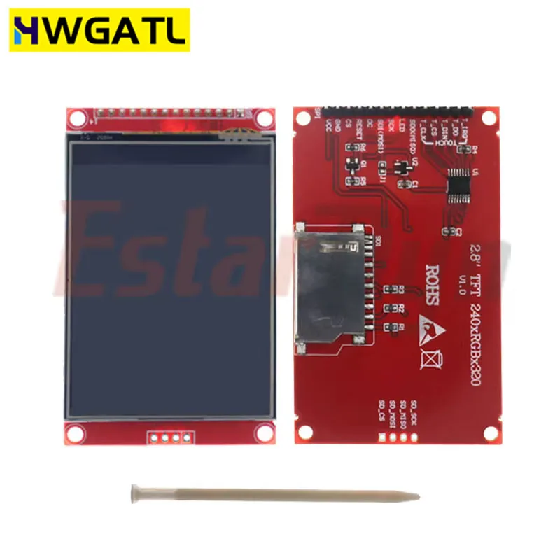 Imagem -04 - Hwgatl-smart Display Screen Drive Módulo ic 1.8 Tft 2.4 Tft 2.8 Tft Touch Display 240x320 ic Ili9341 St7789