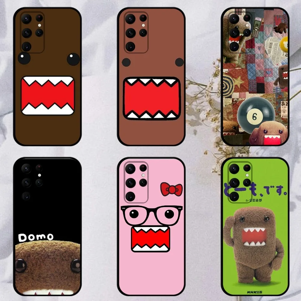 Cute Domo-kun  Phone Case For Samsung S23,23,22,30,21,10,9,Note20 Ultra,Lite,Ultra,5G,Plus,FE,Black Soft Case