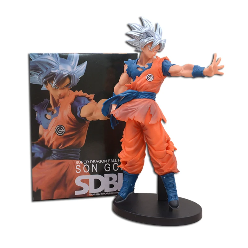 Anime Dragon Ball Silver Hair Son Goku Figure Self-Careful Kungfu Budokai Reach Vegeta Action Figure Model Boxed 24CM