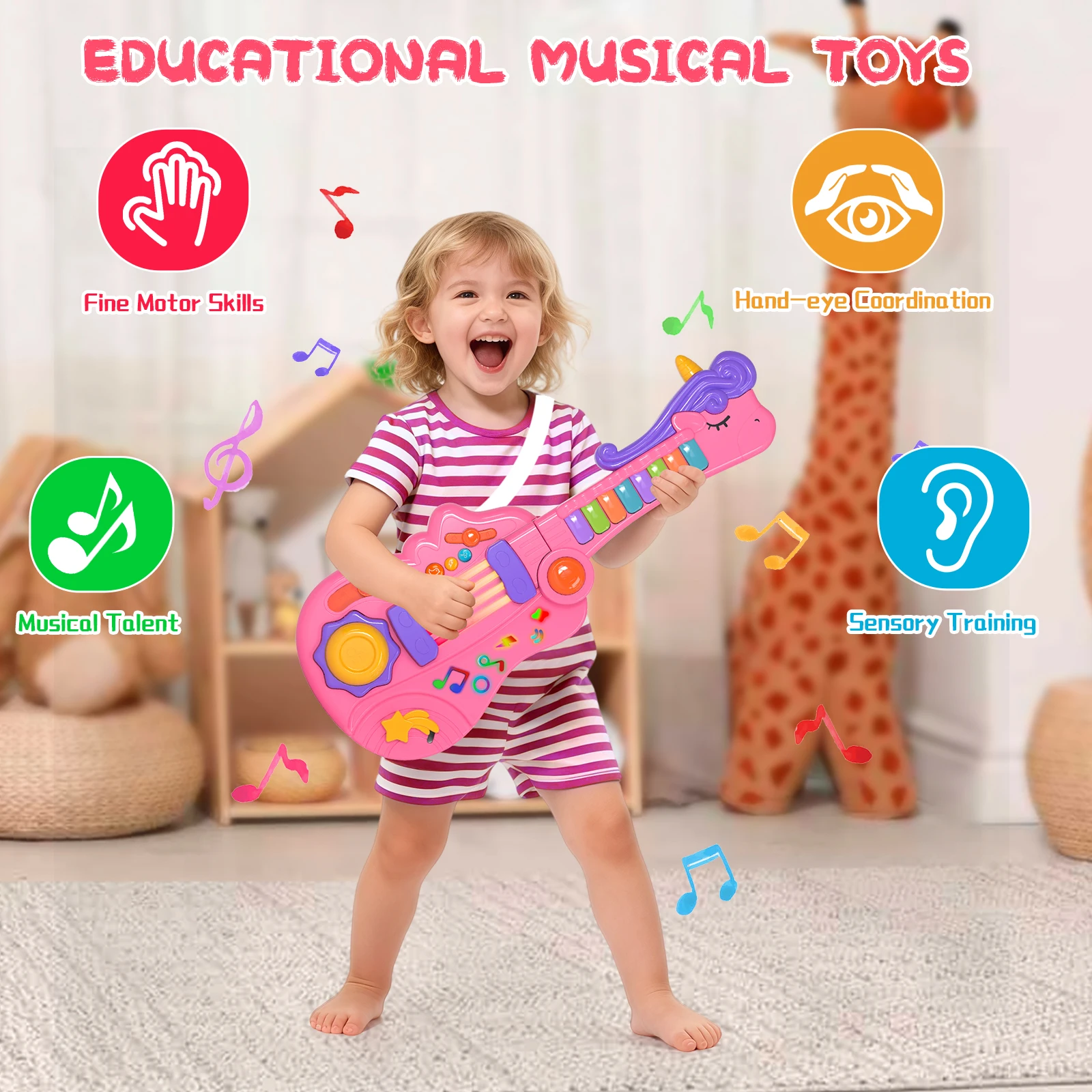 لعبة جيتار للأطفال 3 في 1 من M - مراجعة Kids Education Learn Tv وسعره