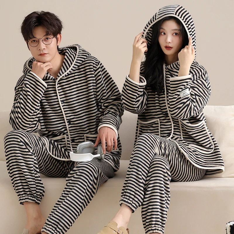 

Pajama Sets Elegant Women Velvet Sleep Set Christmas Pattern Long Sleeve Collared Pants Winter Plush Warm Soft Embroidered Trim