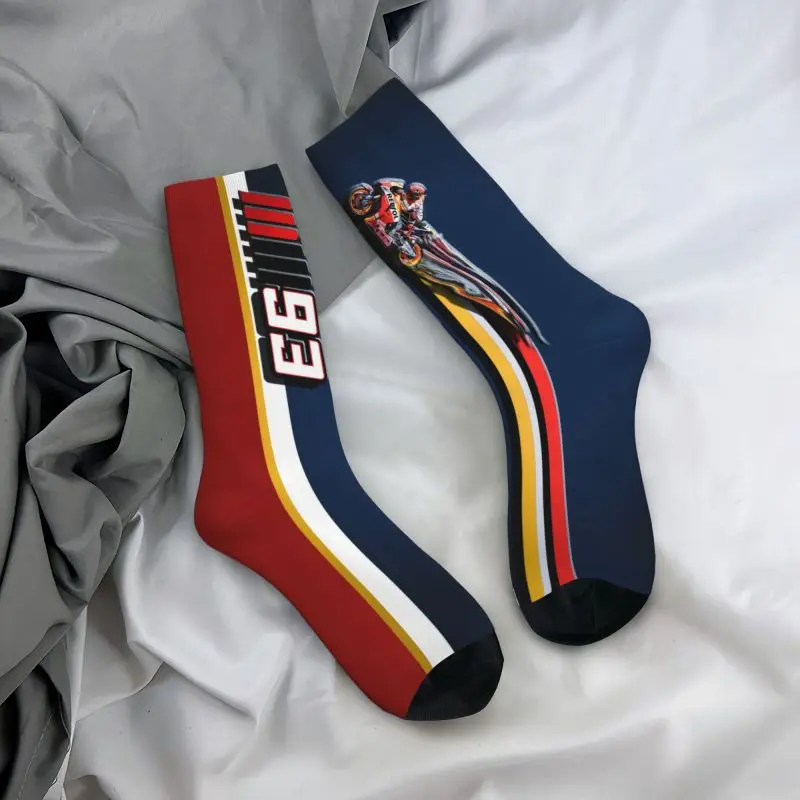 Motorcycle Racing Racer Marquez Dress Socks Mens Womens Warm Funny Novelty Crew Socks
