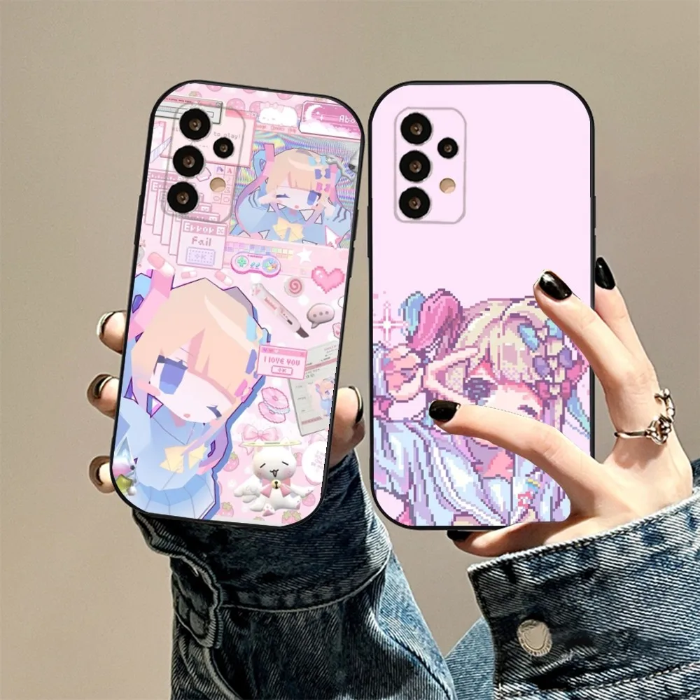 Needy Girl Streamer O-Overload kangel Phone Case For Samsung S24,23,22,30,21,10,9,Ultra,Plus,Lite,FE,5G Black Soft Case