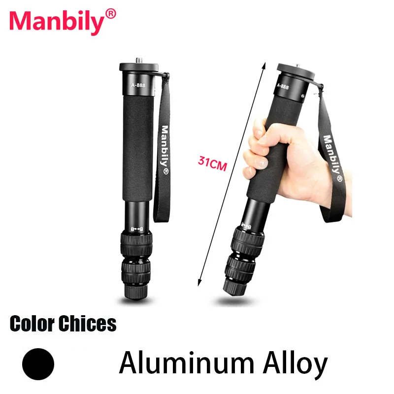Manbily A-888 Aluminium-Einbeinstativ Handliches Kompaktes Tragbares Ausziehbares Kamera-Einbeinstativ mit 7 Sektionen für Max. Tragfähigkeit 5kg/11,02lb – Detail 1
