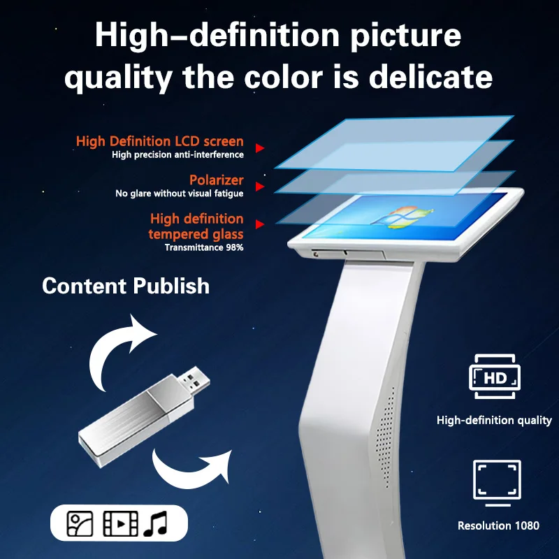 21.5inch Slim LCD PCAP Touchscreen Podium  Interactive Touch Table With Wifi