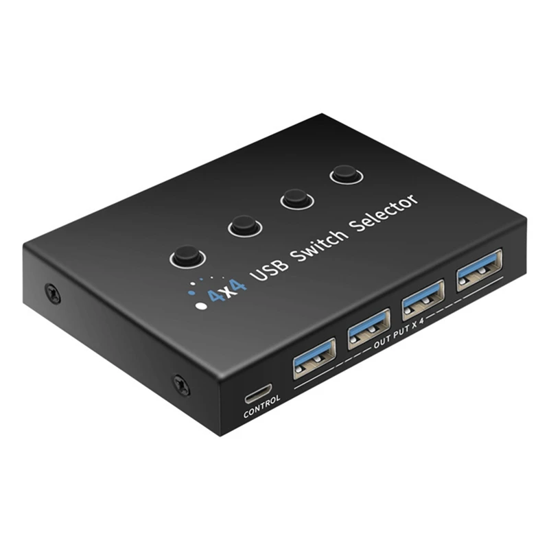 

NEW-USB 3.0 Switch KM Selector 4 Computer Laptop PC Host Sharing 4 USB Devices KVM Switcher Box Share Printer Mouse Keyboard