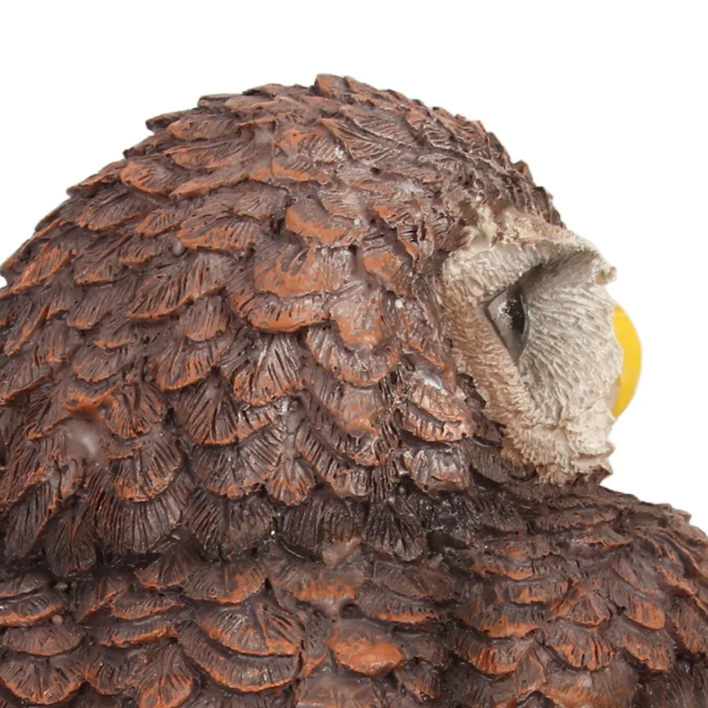 Statues Durable Resin Owl Figurine Resin Exquisite Vivid Owl Statue Brown Waterproof Owl Decoration For Office Decor