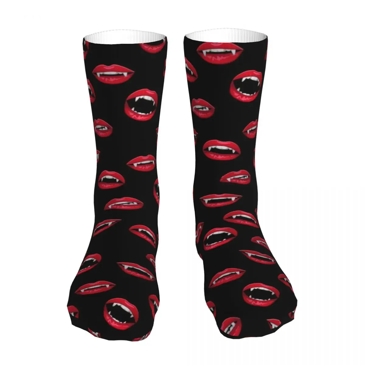 New Socks Male Mens Women Casual Vampire Lips Halloween Socks Graphic Socks Spring Summer Autumn Winter